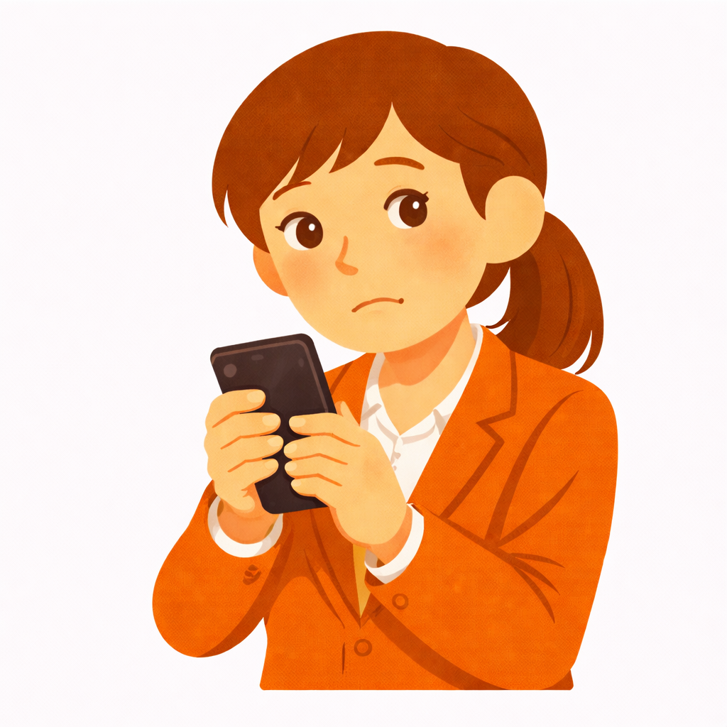 プライバシーを気にする女性のイラスト